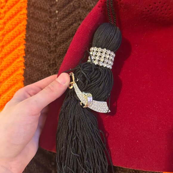 1950s handmade Shriners Philae Halifax genuine leather felted tassel fez! - Picture 10 of 15